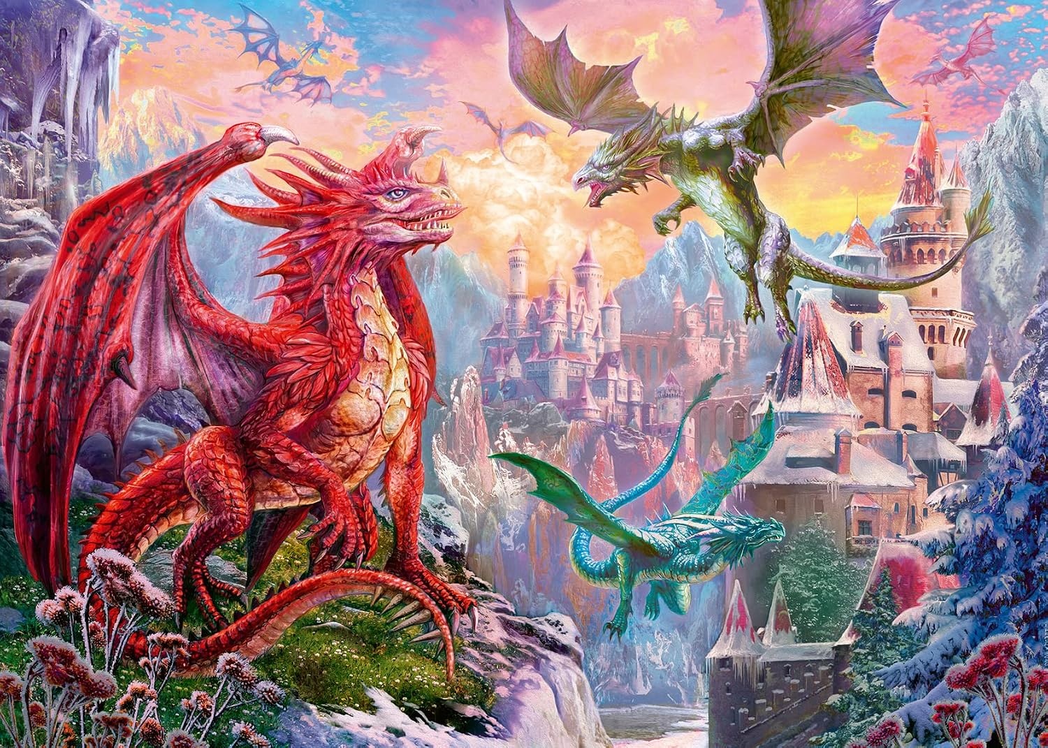 image:imageRavensburger Puzzle 12000339 Einhorn und Drachen 2X 1000 Teile Puzzle fr Erwachsene und Kinder ab 14 Jahrenltere Version
