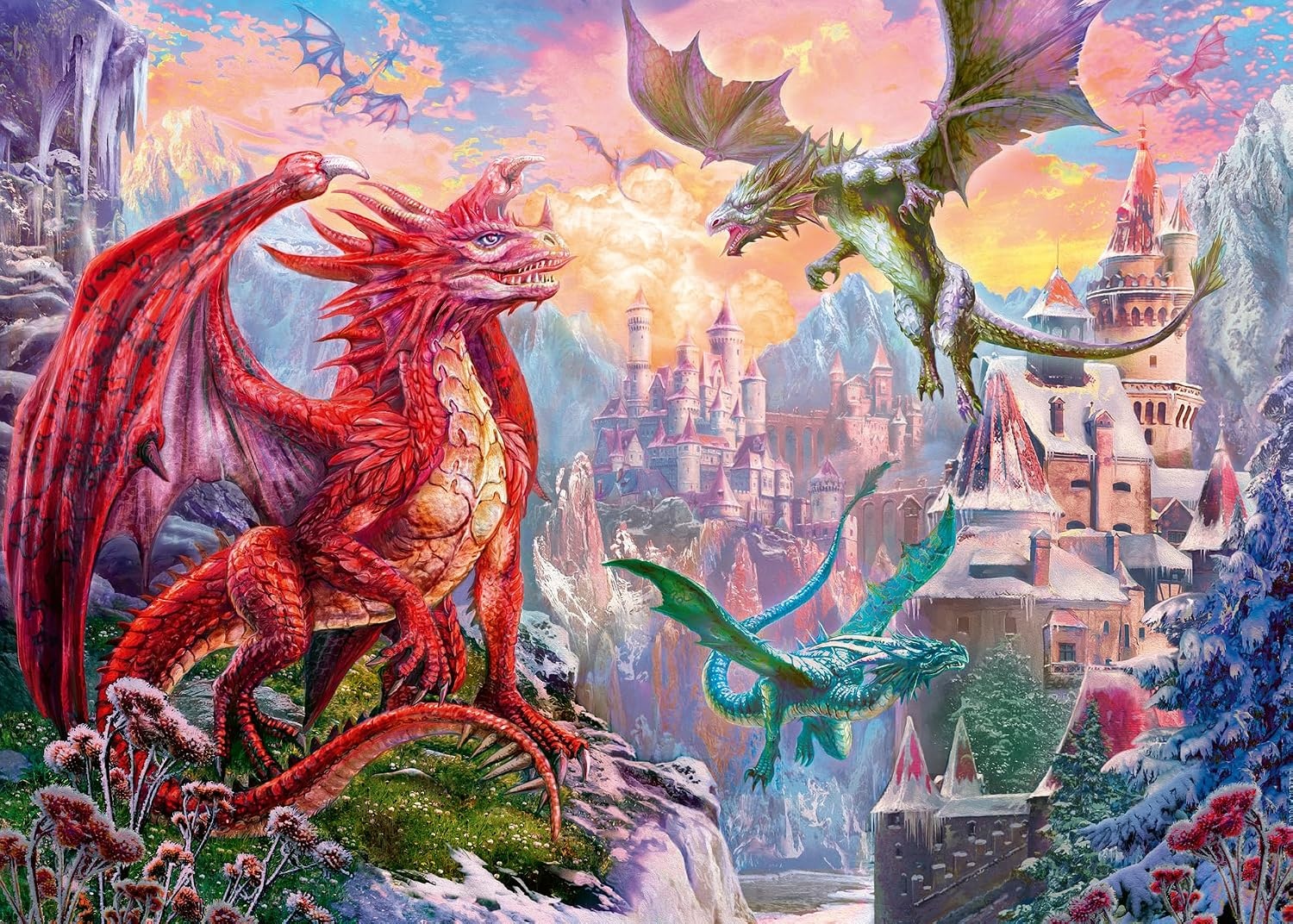 image:imageRavensburger Puzzle 12000339 Einhorn und Drachen 2X 1000 Teile Puzzle fr Erwachsene und Kinder ab 14 Jahrenneue Version