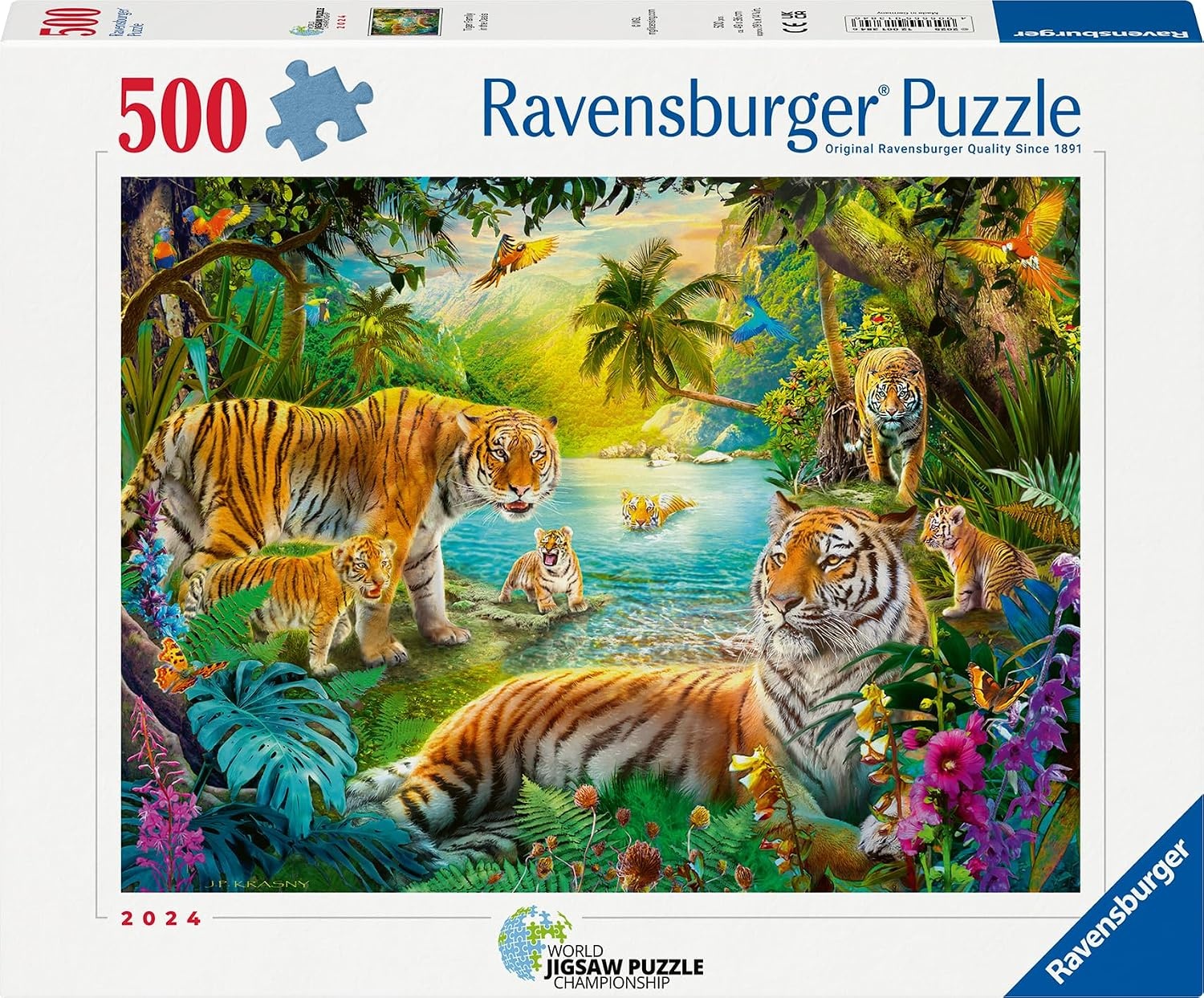 image:imageRavensburger Puzzle Zebras am Wasserloch 500 Teile Puzzle fr ErwachseneTiger Family