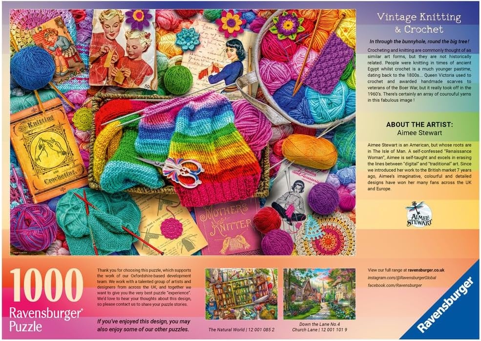 image:imageRavensburger Vintage Knitting amp Crochet 1000 Teile Puzzle fr Erwachsene und Kinder ab 12 JahrenModern