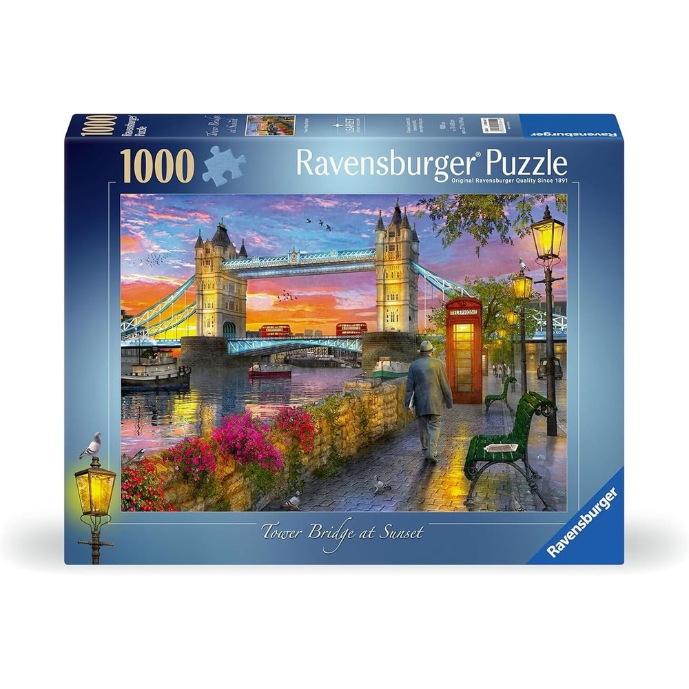 image:imageRavensburger Puzzle 1000 Teile Tower Bridge at Sunset Puzzles fr Erwachsene ab 14 Jahren 70 x 50 cm Puzzle fr Erwachsene wunderbare Illustrationssammlung GeschenkideenModern