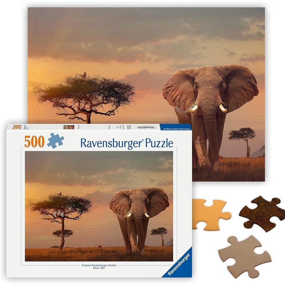 image:imageRavensburger Puzzle Afrikanischer Elefant 500 Teile Puzzle fr ErwachseneModern