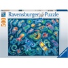 Ravensburger Puzzle Farbenfrohe Quallen – 500 Teile Puzzle für Erwachsene(Antik)