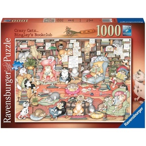 Ravensburger – Puzzle Crazy Cats Bingley’s Bookclub – 1000 dielov(playful  youthful)
