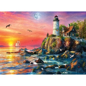 Ravensburger Puzzle 12000217 – Leuchtturm am Abend – 500 Teile Puzzle für Erwachsene und Kinder ab 12 Jahren,(Antik)