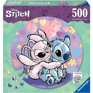 Ravensburger Puzzle 17581 – Stitch – 500 Teile Rundpuzzle für Erwachsene und Kinder ab 14 Jahren(Modern)