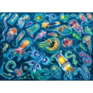 Ravensburger Puzzle Farbenfrohe Quallen – 500 Teile Puzzle für Erwachsene(Antik)