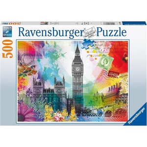 Ravensburger Puzzle Grüße aus London – 500 Teile Puzzle für Erwachsene(Vintage  familienfreundlich)
