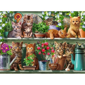 Ravensburger für Erwachsenenpuzzle Katzen im Regal – 500 Teile Puzzle(Modern)